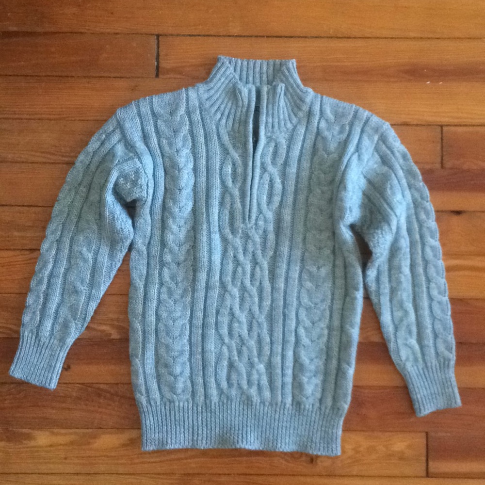 Woolovers Gray Cable Knit Sweater